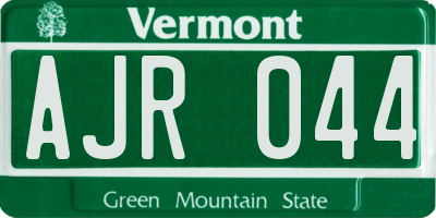 VT license plate AJR044