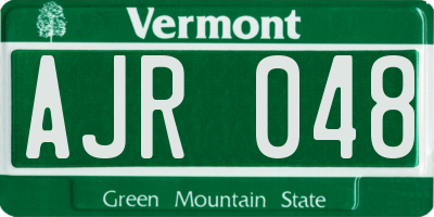 VT license plate AJR048