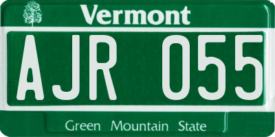 VT license plate AJR055