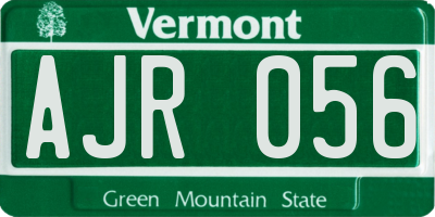 VT license plate AJR056