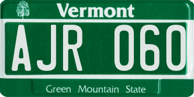 VT license plate AJR060