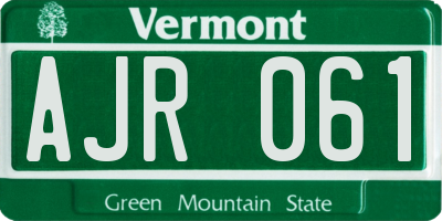 VT license plate AJR061