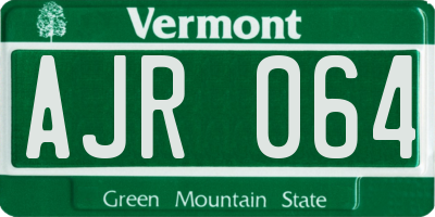 VT license plate AJR064