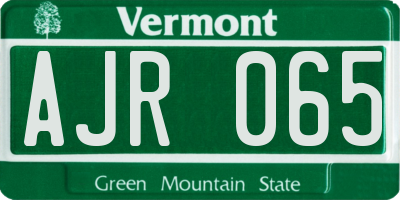 VT license plate AJR065