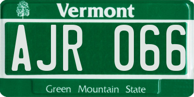 VT license plate AJR066
