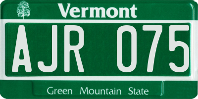 VT license plate AJR075