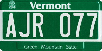 VT license plate AJR077