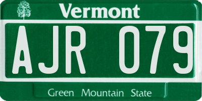 VT license plate AJR079