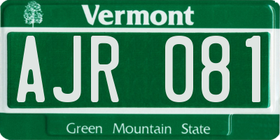 VT license plate AJR081
