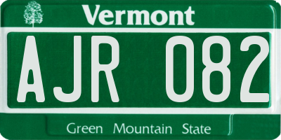 VT license plate AJR082