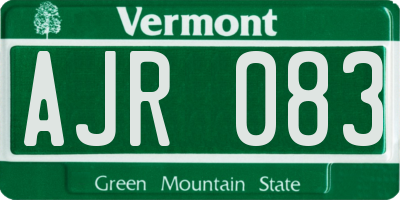 VT license plate AJR083