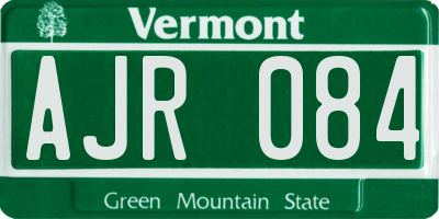 VT license plate AJR084