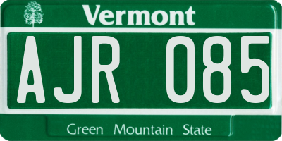 VT license plate AJR085