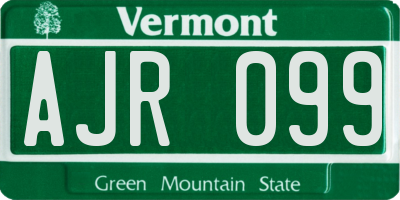 VT license plate AJR099