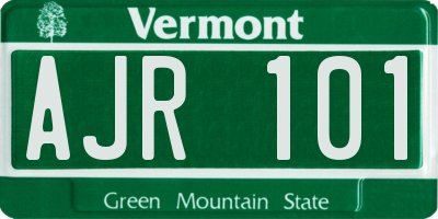 VT license plate AJR101