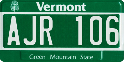 VT license plate AJR106