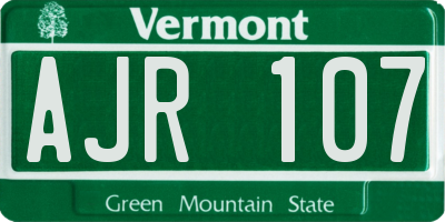 VT license plate AJR107