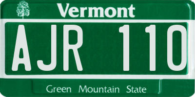 VT license plate AJR110