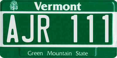 VT license plate AJR111