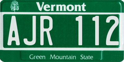 VT license plate AJR112
