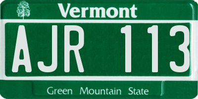 VT license plate AJR113