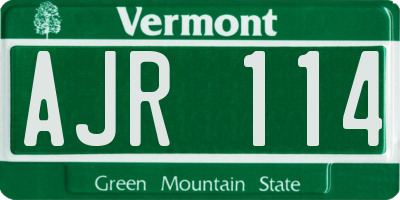 VT license plate AJR114