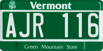 VT license plate AJR116