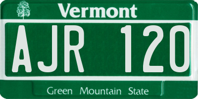 VT license plate AJR120