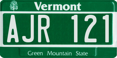 VT license plate AJR121
