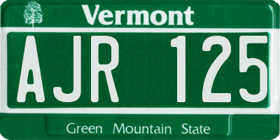 VT license plate AJR125