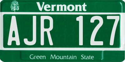 VT license plate AJR127