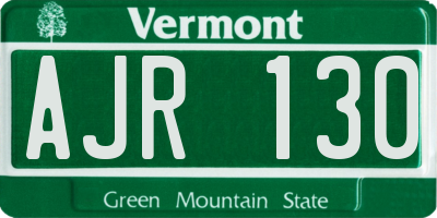 VT license plate AJR130