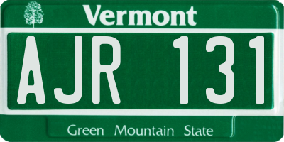 VT license plate AJR131