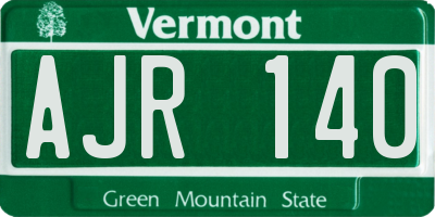 VT license plate AJR140