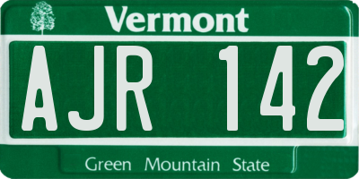 VT license plate AJR142