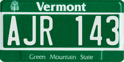 VT license plate AJR143