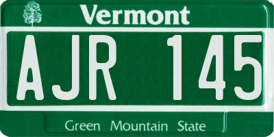 VT license plate AJR145