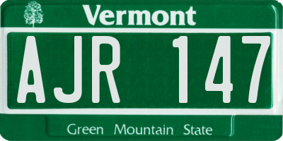 VT license plate AJR147