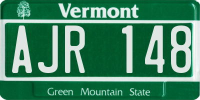 VT license plate AJR148