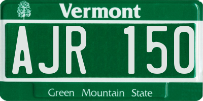 VT license plate AJR150