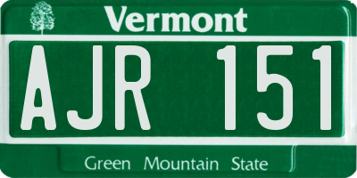 VT license plate AJR151