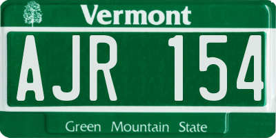 VT license plate AJR154