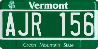 VT license plate AJR156