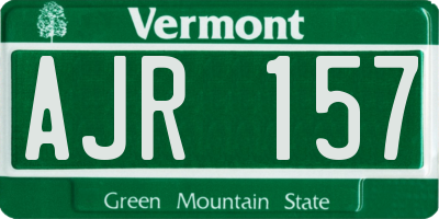 VT license plate AJR157