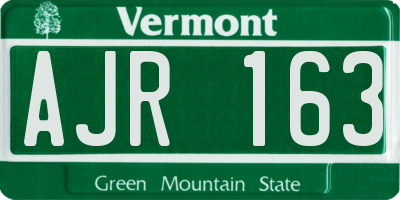 VT license plate AJR163