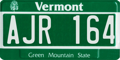 VT license plate AJR164