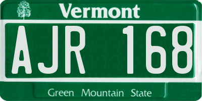 VT license plate AJR168