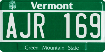 VT license plate AJR169