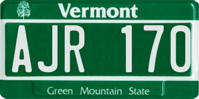 VT license plate AJR170