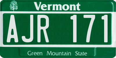 VT license plate AJR171